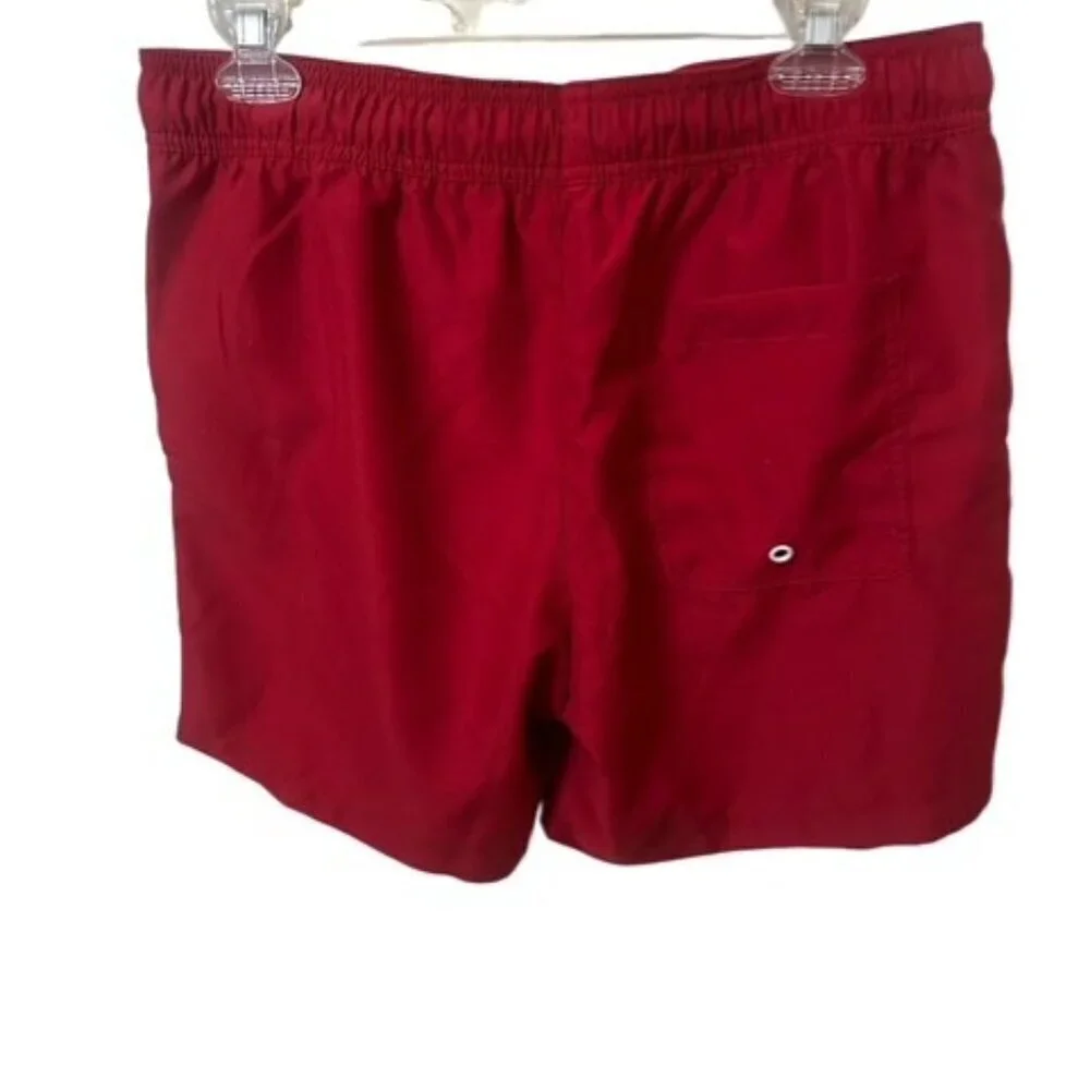 Amazon Essentials Men's M Swim Trunks Short Red Lined Drawstring Pocket NWOT NEW